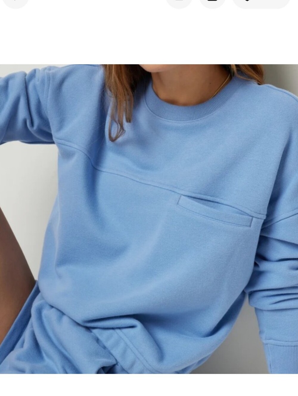 Vuori Sedona Sport Crew Sweatshirt Pullover Isle Blue S
